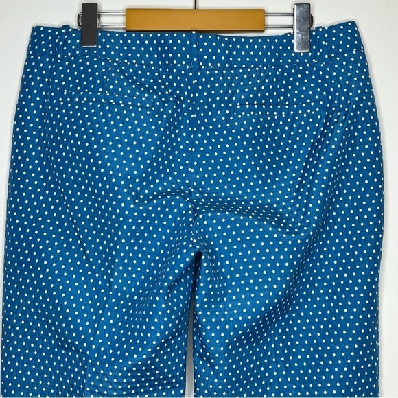 J. Crew Cafe Capri Polka Dot Pants Colorful Bright Blue Preppy Spring Summer - Picture 4 of 10